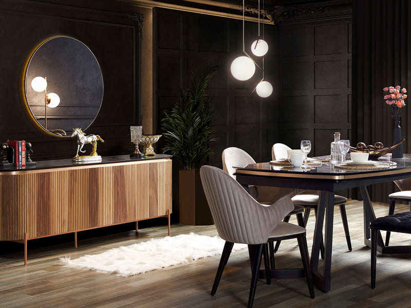 Tesla Walnut Bronze Yemek Odası