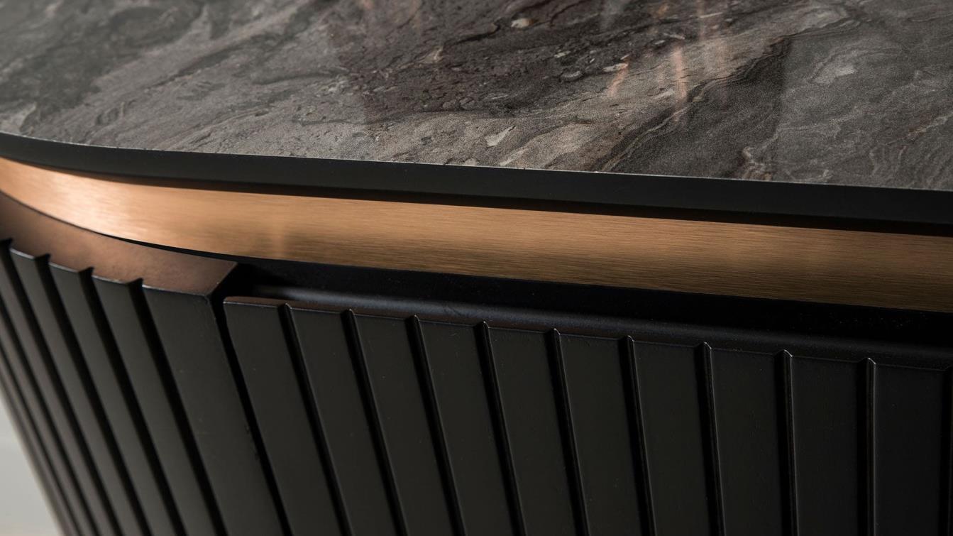 Tesla Black Bronze Yemek Odası
