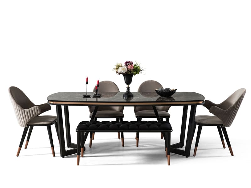 Tesla Walnut Bronze Yemek Odası