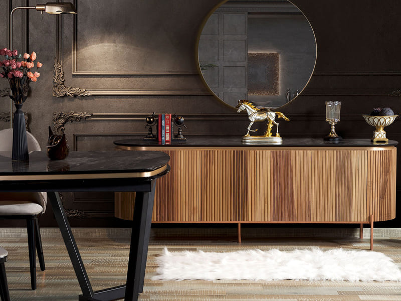 Tesla Walnut Bronze Yemek Odası