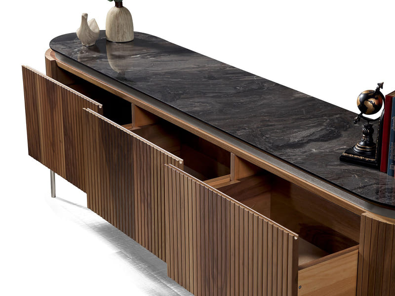 Tesla Walnut Silver Yemek Odası