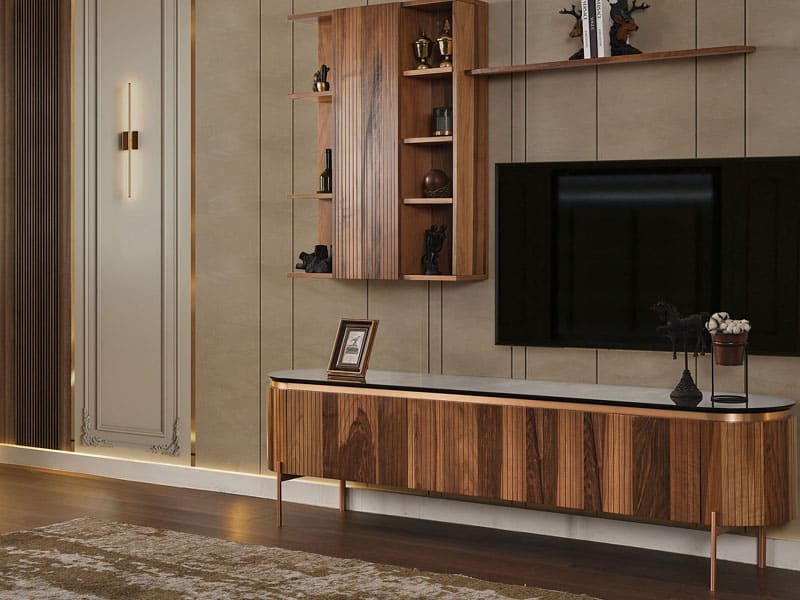 Tesla Walnut Bronz Tv Ünitesi