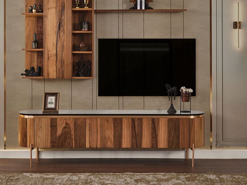Tesla Walnut Bronz Tv Ünitesi