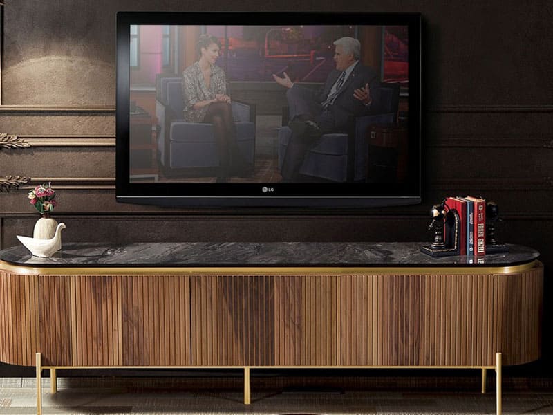 Tesla Walnut Gold Tv Ünitesi