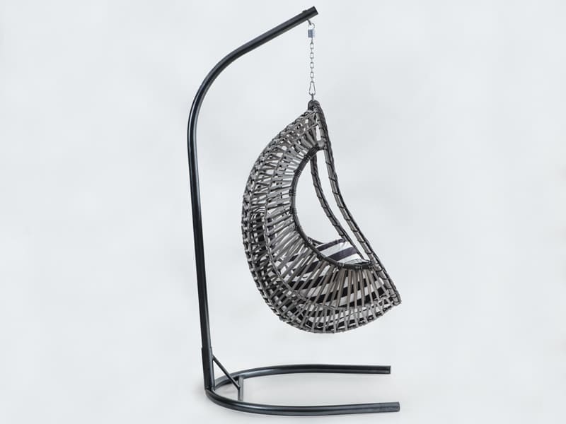 Cosma Kahve Rattan Zebra Kumaş Salıncak